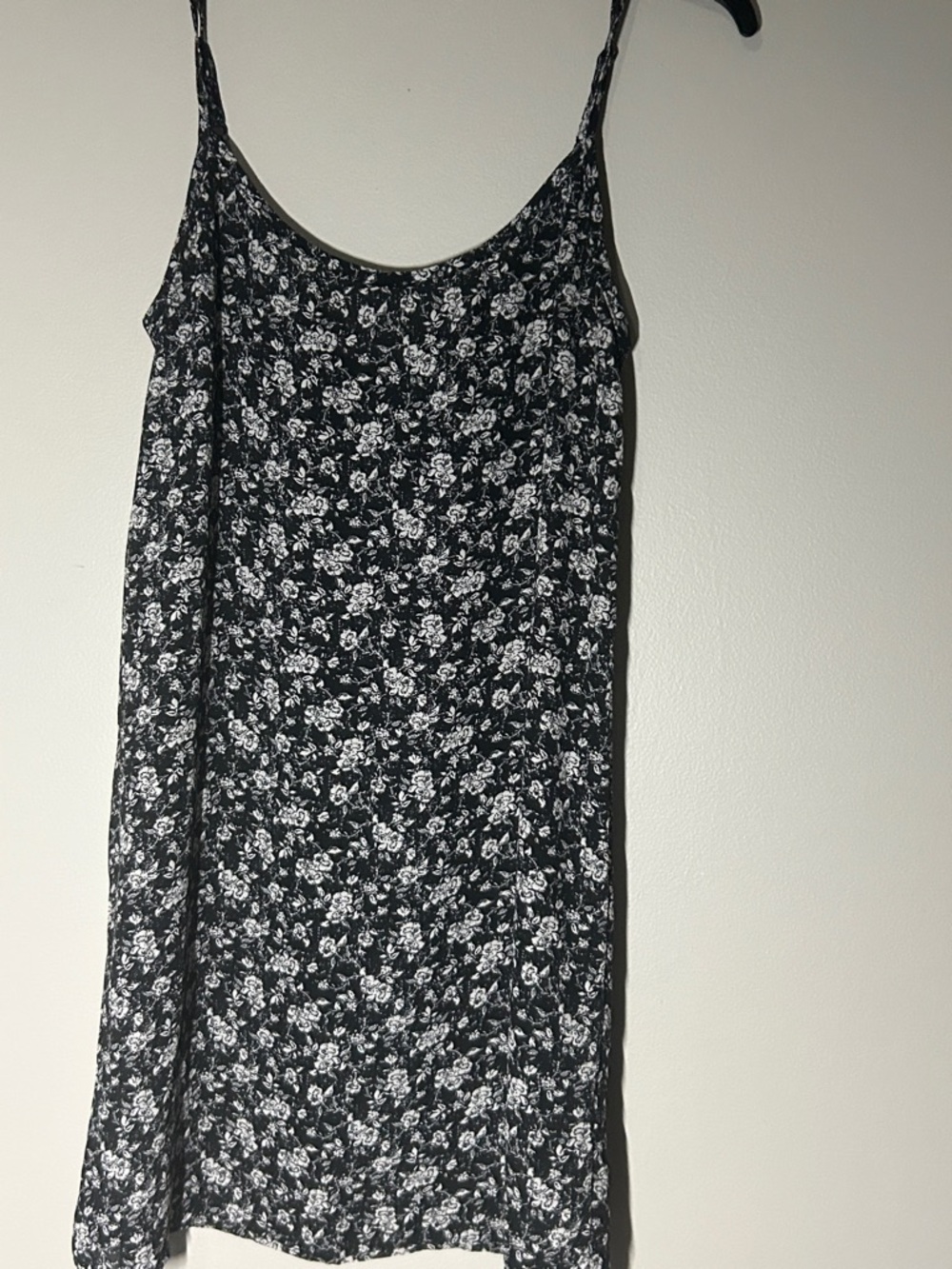 Socialite Black and White Floral Slip Mini Dress